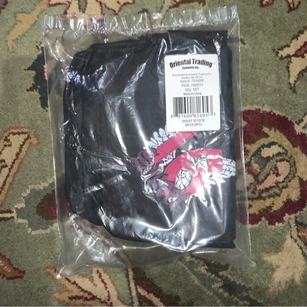 Oriental Trading Company Inc. Sweet 16 Mini Black Tote Bags Lot of 15